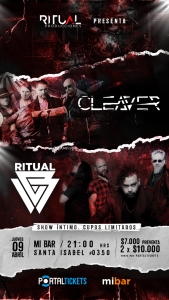 Cartelera | Ritual y Cleaver se presentan en formato íntimo este Jueves 9 de abril en Santiago.